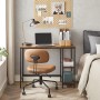 Vasagle Schreibtisch in Braun-Schwarz mit 2 Ablagen, ideal fürs Home-Office.