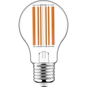 Klassische E27 LED-Filament-Glühbirne A60, 3,8 W, 806 lm, klar.