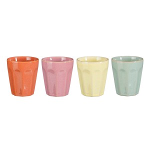 Mica Decorations Rico Senseo Becher Mehrfarbig 4 Stk. H 8 cm x Ø 7,5 cm
