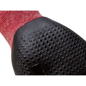 Detailaufnahme: Handfläche des LUX Allroundhandschuh Damen Gr. 8 mit Noppen für besseren Grip.