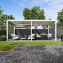 Weide E-Deluxe Plus | elektrische Pergola mit LED | Voll Aluminium | 4 x 6 M | motorisiertes Lamellendach Ivory Sand