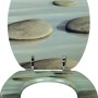 baliv WC-Sitz Morona mit Steine-Motiv, MDF-Kern. Toilettendeckel für entspanntes Ambiente im Bad.