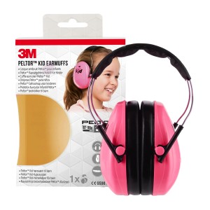Pinkfarbener 3M Peltor Kinder-Kapselgehörschutz (SNR 27dB) für Konzerte und Festivals.
