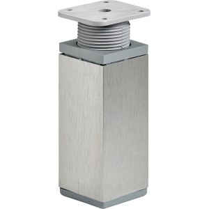 Hettich Möbelfuß, 100-115mm, Stahl Edelstahl-Optik, höhenverstellbar.