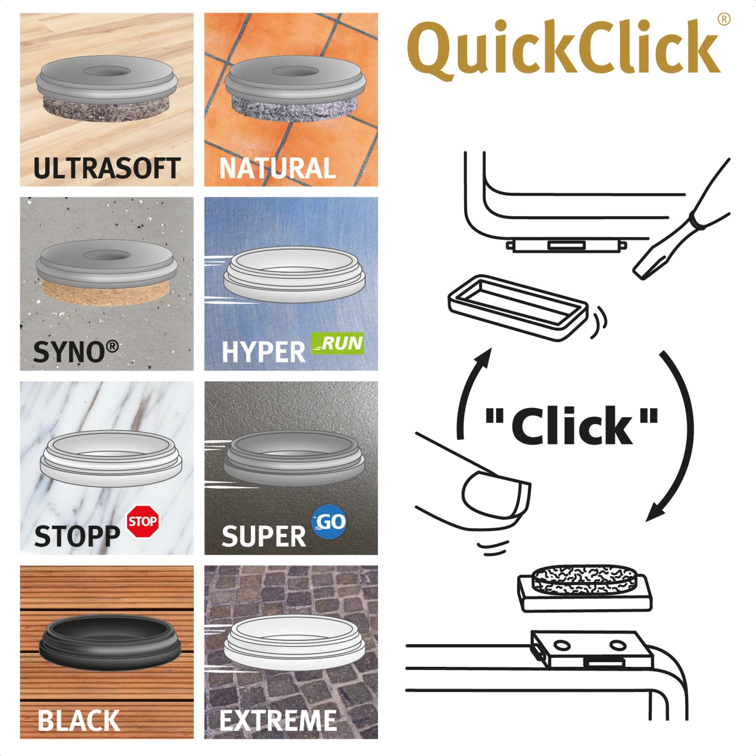 Wagner Ersatzgleiter-Set QuickClick Ultrasoft EH7711 32 mm x 15 mm Braun 8-tlg._5