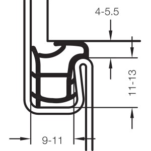 Detailaufnahme der weißen Primo Stahlzargendichtung Ferrum 911 (9-11 mm) als Meterware.