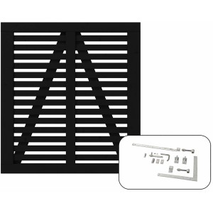 Plus Holz Einzeltor Harmoni Nadelholz Schwarz 100 cm x 107 cm