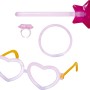 Knicklichter Party-Set Glow Girl Pink: Brille, Armband, Ring und Stab für Spiel & Spaß.