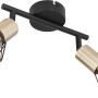 Globo Spots 2er Xara I Altmessing, schwarzer Metallstrahler mit zwei Leuchten und Gitter.