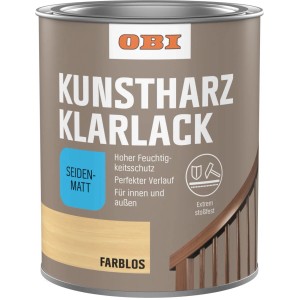 OBI Kunstharz Klarlack Transparent seidenmatt 375 ml