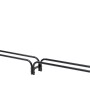 Schwarzes ShelterLogic Kaminholzregal (244x118cm) mit Abdeckung für trockene Lagerung.