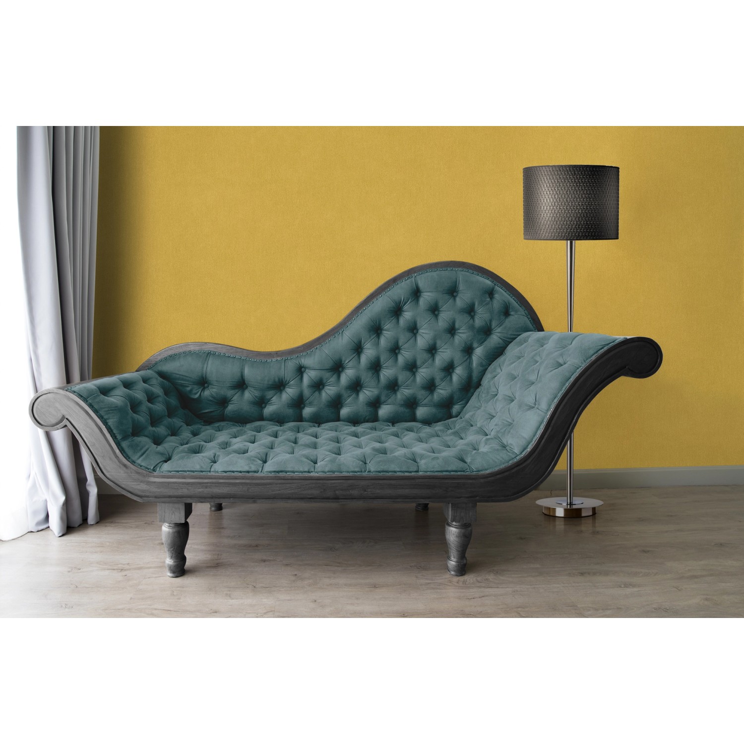 Vliestapete Uni Gelbgrün, matte, glatte Oberfläche. Dekorative Tapete für Wohnräume.