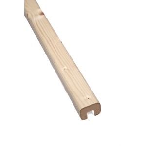 Balkonhandlauf aus Fichte mit Nut, 55x2500 mm, zur direkten Montage auf Balkonbrettern.