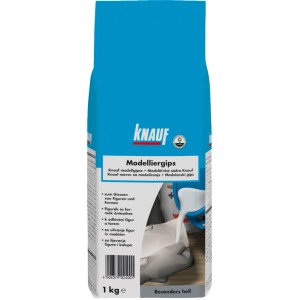 Knauf Modelliergips 1 kg, Naturgips zum Gießen von Figuren und für Stuckarbeiten.
