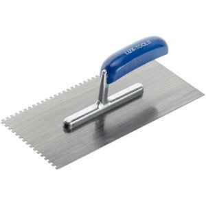 LUX Glättekelle Classic, 4x4 mm Zahnung für Fliesen- und Bodenkleber.