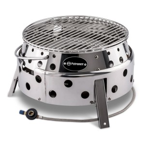 Petromax Atago Gasgrill-Set GG28-TA, 2-teilig, Edelstahl. Kompakter Gasgrill für Camping und Outdoor.