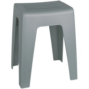 Grauer Wenko Badhocker Kumba aus Kunststoff, 47x38x32 cm, ideal für Bad und Haushalt.