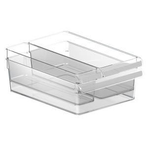 Rotho Kühlschrankorganizer Loft, 3er-Set aus transparentem Kunststoff für mehr Ordnung im Kühlschrank.