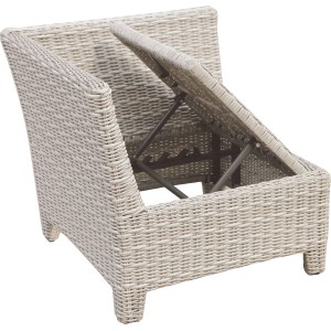 Lounge-Eckteil links Springside, Polyrattan naturgrau, mit verstellbarer Sitzfläche. Gartenmöbel für entspannte Stunden.