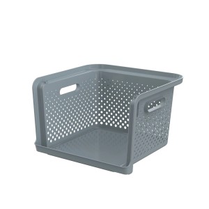 Grauer SmartStore Aufbewahrungskorb Essence Stack Underseas mit Lochmuster.