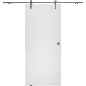 OBI Glasschiebetür Fumo, satiniert, 90x205 cm, mit offenem Laufrollensystem aus Edelstahl.