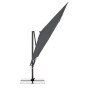 Anthrazitfarbener, quadratischer Doppler Ampelschirm 280x280 cm mit Kurbelmechanik.
