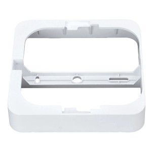 Weißer E2 Elektro Aufbaurahmen Style Q 145 für Deckenleuchten, 14,5x14,5x2,7 cm.