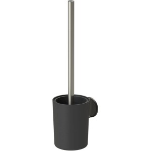 Tiger Toilettenbürste Tune mit Halter, Edelstahl gebürstet und Schwarz. WC-Bürste für Badezimmer und Gäste-WC.