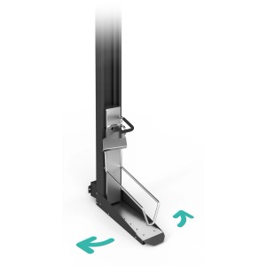 Biohort Bikelift zur Wandmontage im Gartenhaus, schwenkbar, dunkelgrau.