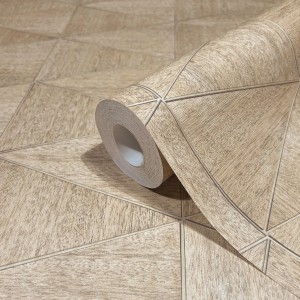 Marburg Vliestapete mit modernem Dreiecksmuster in Beige-Braun, Rolle.