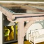 Skan Holz Terrassenüberdachung Rimini aus Douglasie mit Polycarbonat-Doppelstegplatten.