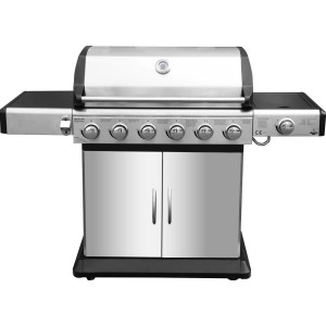 El Fuego Gasgrill Deluxe mit 6 Edelstahl-Brennern und Unterschrank.