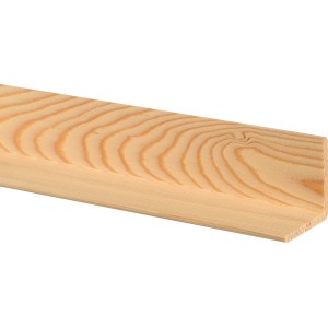 Winkelleiste aus Lärche, 45x45x2000 mm, ideal zum Verkleiden von Kanten im Innenbereich.