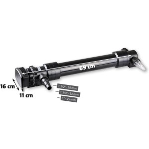 Heissner UVC-Teichklärer 55W, schwarzer Teichfilter zur Algenreduzierung und Entkeimung.