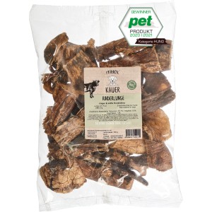 Primox Hunde-Snack Kauer Klassik Rinderlunge, 250g Packung. Getrocknete Rinderlunge als Kausnack für Hunde.