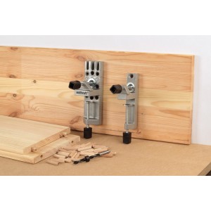 wolfcraft Universal-Holzdübel-Set, 43-teilig mit Dübelhilfe, Bohrer und Dübeln.