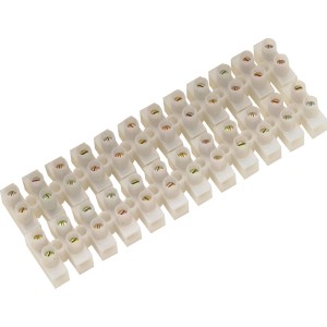 Weiße Lüsterklemme (Ø 1,5 mm) im 2er-Set, 12-polig zum Verbinden von Kabelenden.