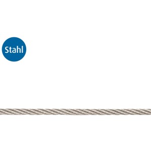 Conacord Stahl-Drahtseil, 6 mm Durchmesser, 6x7-FC Ausführung. Robustes Mehrzweckseil.