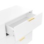 okwish Sideboard mit Schubladen Stauraum Wohnzimmer Elegant Modern 120x77x40cm Weiß_10