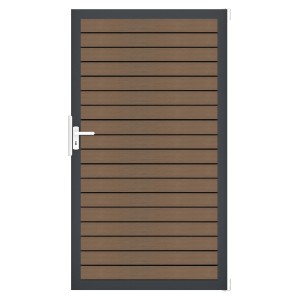 GroJa Tor 1-flg. Solid Rhombus 154 cm x 180 cm Teak Co-Extrudiert Rahmen DB703