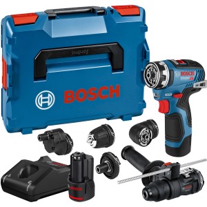 Bosch Professional Akku-Bohrschrauber GSR 12V-35 FC mit Akkus, Ladegerät, L-Boxx und Zubehör.