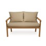 Beige Gartenbankauflage mit 2 Rückenkissen, 100x50 cm, für 2-Sitzer Bänke.