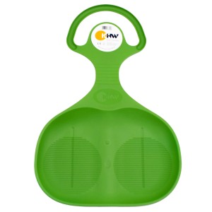 Grüner KHW Rutschteller Snow Glider mit Griff, 58x39 cm, aus Kunststoff.