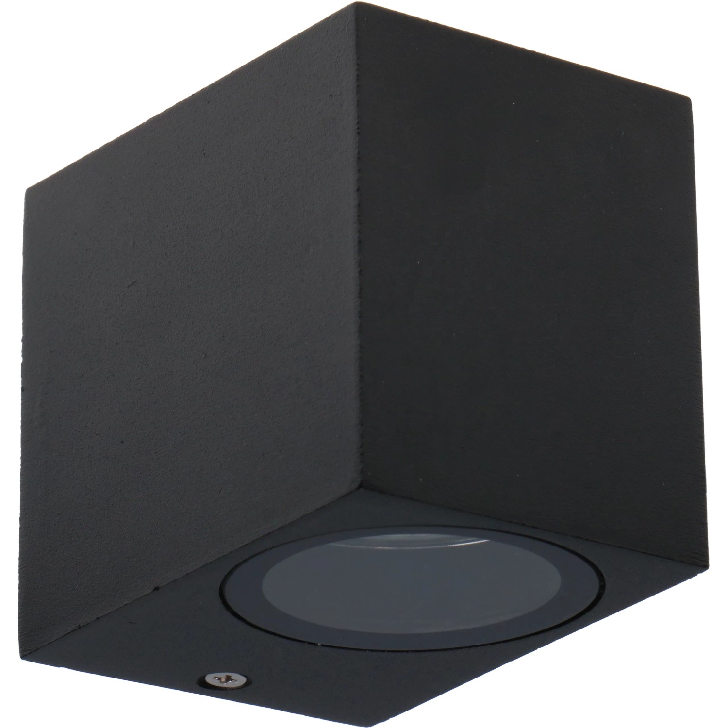 Schwarze, eckige LED`s light Außenwandleuchte, 1-flammig für blendfreie Beleuchtung.