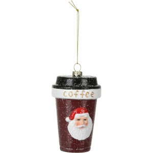 Hängedeko Kaffeebecher mit Weihnachtsmann, Fast Food Baumbehang