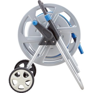 LUX Metall-Schlauchwagen-Set mit 25 m Schlauch, Spritze und Anschlussgarnitur für die Gartenbewässerung.