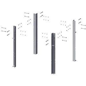 WIN PRO Bodenanker Spezial 7x7x120cm für Gartenspielgeräte, bestehend aus Metallpfosten und Schrauben.