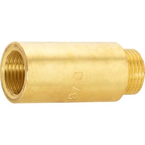 Hahnverlängerung aus Messing, 50 mm, mit Innen- und Außengewinde für Gewindefittings.