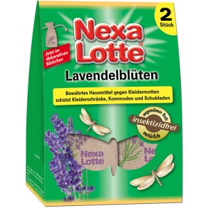 Nexa Lotte Lavendelblüten-Säckchen, 2 Stück, zur Mottenabwehr im Kleiderschrank.
