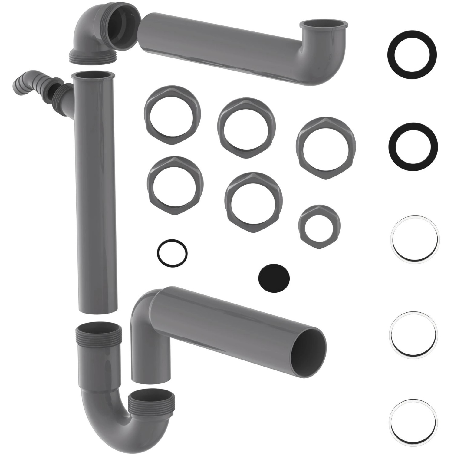 Kirchhoff Raumspar Siphon für Küchenspüle Eco Save, Set mit Zubehör.